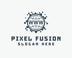 Globe Internet Pixel logo design