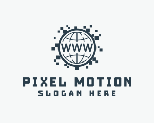 Globe Internet Pixel logo design