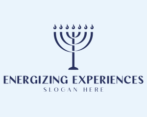 Hanukkah Menorah Jewish logo