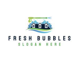 Housekeeping Clean Bubble logo design