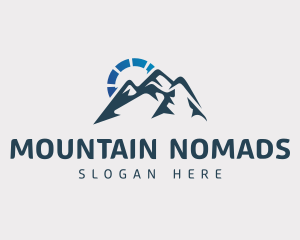 Mountain Nature Sun logo design