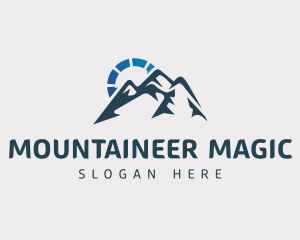 Mountain Nature Sun logo design