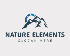 Mountain Nature Sun logo design