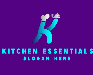 Chef Kitchen Letter K logo design