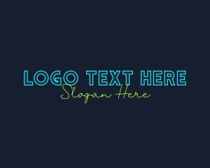 Light - Neon Light Wordmark logo design