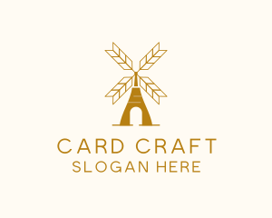 Windmill Wheat Grain logo design