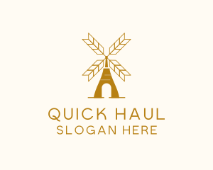 Windmill Wheat Grain logo design