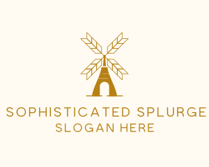 Windmill Wheat Grain logo design