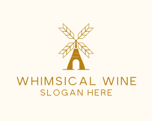 Windmill Wheat Grain logo design