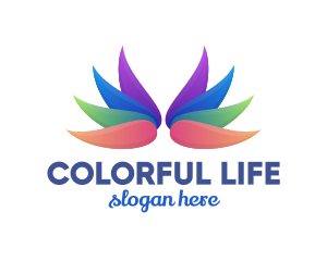 Colorful Flower Wing logo design