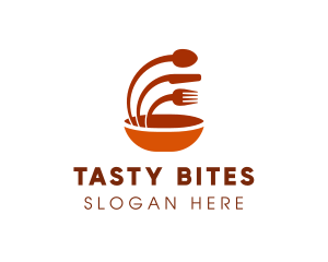 Orange Eatery Utensils logo