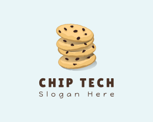 Chocolate Chip Cookie Stack logo design