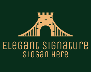 Golden Brick Bridge logo design