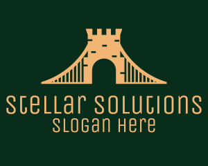 Golden Brick Bridge logo design