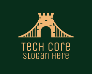 Golden Brick Bridge logo design