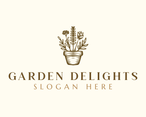 Garden Pot Planting logo design