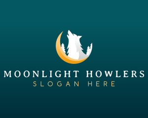 Moon Wolf Howl logo design