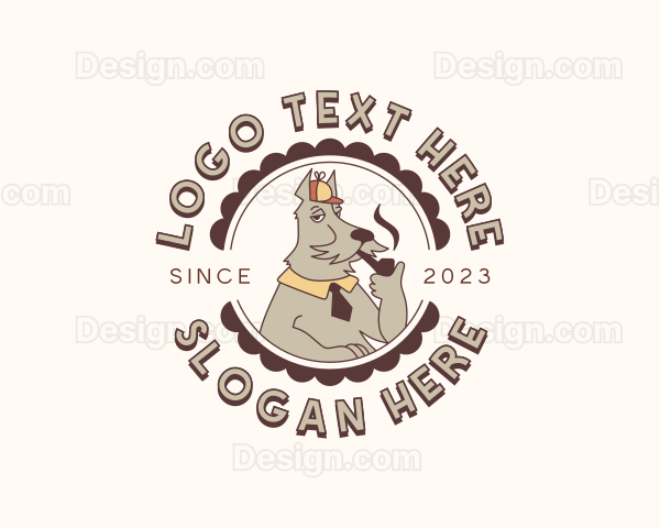 Detective Cartoon Dog Logo