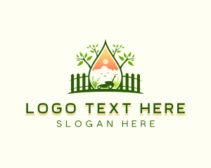 Lawn Mower Garden Landscaping Logo