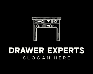 Table Desk Drawers Furniture logo design