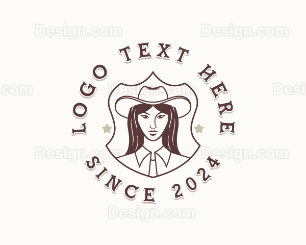 Cowgirl Woman Equestrian Logo