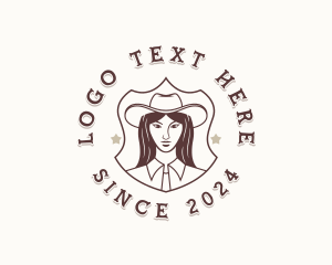 Cowgirl Woman Equestrian logo