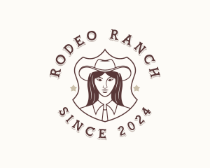 Cowgirl Woman Equestrian logo