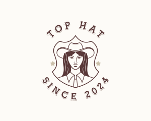 Cowgirl Woman Equestrian logo design