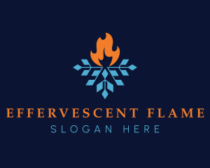 Flame Snow Weather logo design