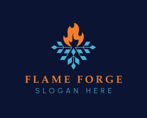 Flame Snow Weather logo design