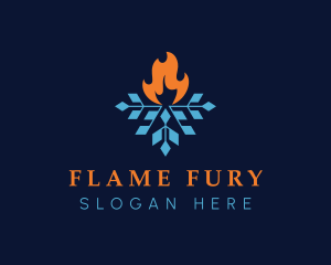 Flame Snow Weather logo design