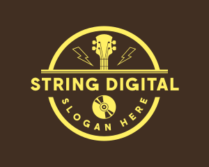 Guitar Music Band logo design