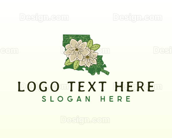 Louisiana Magnolia Flower Logo