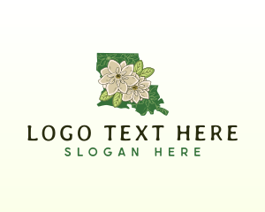 Louisiana Magnolia Flower logo