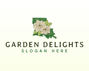 Louisiana Magnolia Flower logo design