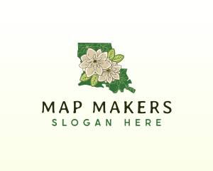 Louisiana Magnolia Flower logo design