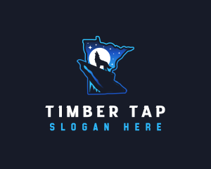 Minnesota Timber Wolf logo design