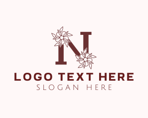 Floral Letter N logo