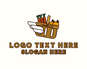 Food Grocery Delivery Basket logo design