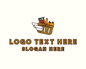 Food Grocery Delivery Basket Logo