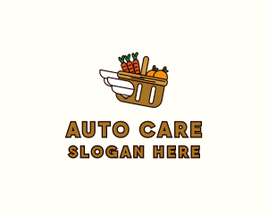 Food Grocery Delivery Basket logo design