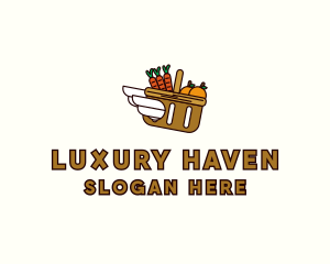 Food Grocery Delivery Basket logo design