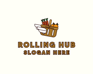 Food Grocery Delivery Basket logo design