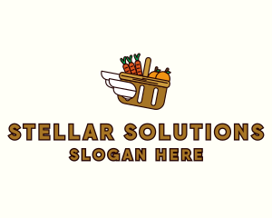 Food Grocery Delivery Basket logo design