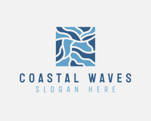 Abstract Blue Tile Mosaic logo design