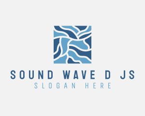 Abstract Blue Tile Mosaic logo design