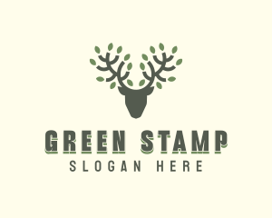 Deer Leaf Antlers logo design