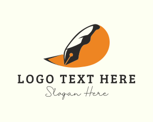 Feather Quill Pen Writing logo