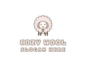 Fluffy Pink Sheep  logo design