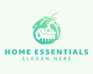 Home Builder Paint Roller logo design